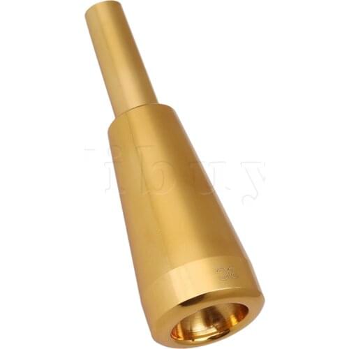 Yibuy Gold Plating 3C Trumpet Mouthpiece Trumpet Parts Musical Instrument Accessories