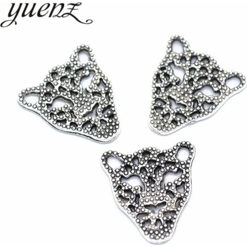 YuenZ 15 pcs Leopard head Charms Antique Silver color Metal Charm Pendant For Bracelets Necklace Jewelry Making 20*18mm D9253