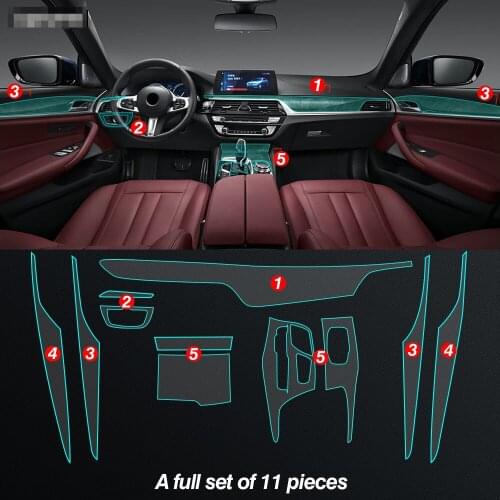 Car Interior Protective Film Central Console Gear Panel Stickers Selfing Healing Cover For BMW 5 Series G30 2017-On Accessories