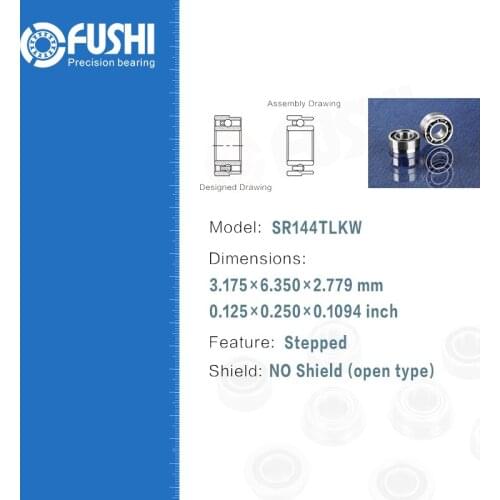 Dental Bearing SR144TLKW ( 4 Pcs ) ABEC-7 P4 Grade For Handpiece Turbine High Speed SR144 TL K W Dental Drill Bearings