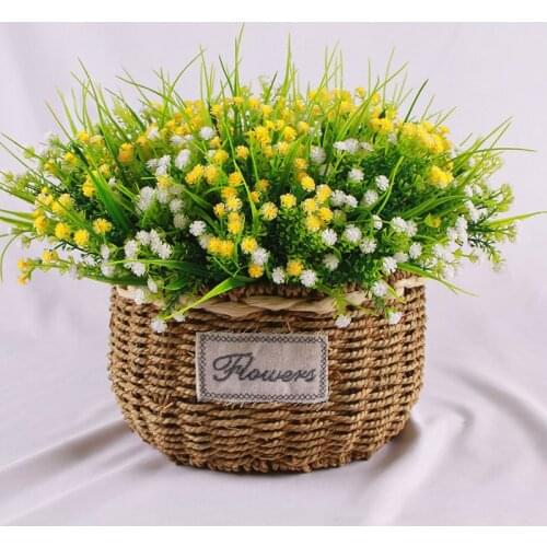 1pc Artificial Plants Wedding Wall Decor Green Leaf Artificial Flowers Plastic Gypsophila Fake Plant for Home Garden Decoration