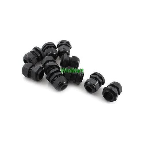 10Pcs M22X1.5 7mm to 14mm Waterproof Connector Plastic Cable Gland Black