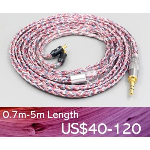 Ln007574 16 Core Silver OCC OFC Mixed Braided Cable For Audio Technica ath-ls400 ls300 ls200 ls70 ls50 e40 e50 e70 312A Earphone