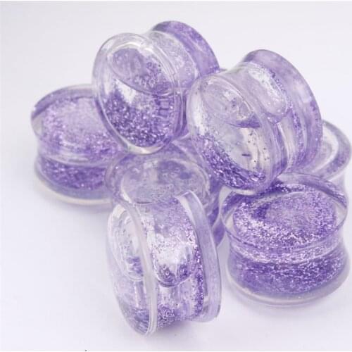 2pcs/lot Acrylic Transparent Ear Gauge Blue Purple Color Ear Plug Stretching Kits Flesh Tunnel Expansion Body Piercing Jewelry
