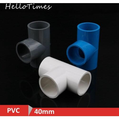 1pc 40mm PVC Pipe 3 Way Connector Garden Irrigation Tee Joints Aquarium T-type Tube Adapter 1 1/4" Water Pipe Connector