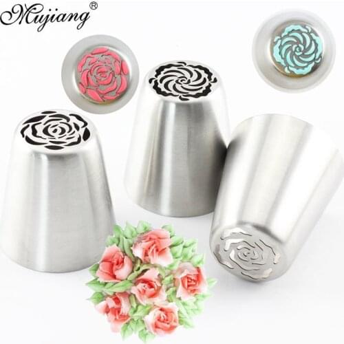 3Pcs Russian Piping Tips Cake Pastry Nozzles Cake Decorating Tools DIY Biscuits Cake Pastry Nozzle DIY Cupcake Decorating Tools