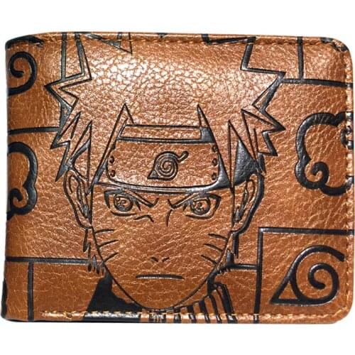 Anime PU Leather brown Vintage Short Wallet Card Holder Coin Pocket