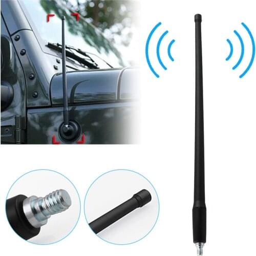 New 13" AM FM Radio Antenna Reflex High Quality Secure Sturdy Replace Fit For Jeep Wrangler JK JL 2007-2018 Rugged Ridge#296862