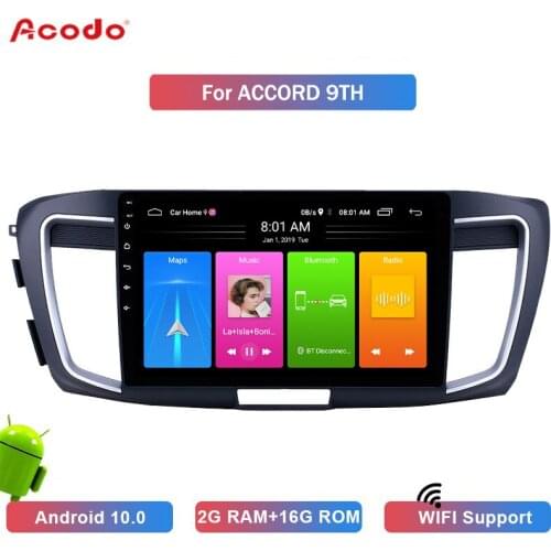 ACODO 2+16G Android 10.0 Car Radio Multimedia Player For Honda Accord 9th Navigation GPS 2 din