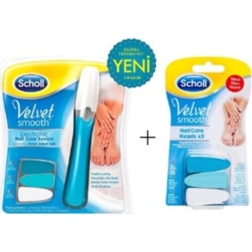 Scholl Velvet Nail Care Set Smooth + 3 Pieces Replacement Care Set Female Beauty Hand Care