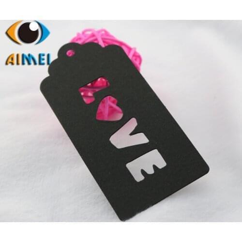 4.7X10Cm Kraft Paper Labels With Love Logo For Gift Kraft Hang Tags For Baking Wish Gift Swing Tag For Packaging Accessories