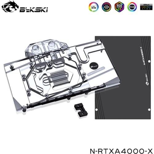 Bykski GPU Water Cooling Block Compatible Leadtek RTX 4000 Graphics Card Full Cover Cooler With Back Plate,N-RTXA4000-X