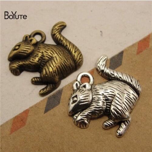 BoYuTe (100 Pieces/Lot) Wholesale Metal Alloy 20*19MM Mouse Pendant Charms Diy Hand Made Jewelry Accessories