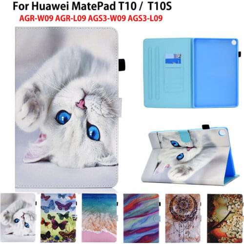 Case For Huawei Matepad T10 Case Funda For Huawei Matepad T10S MatePad T 10 T 10s Cover Coque Cute Cat Painted TPU Inner Shell