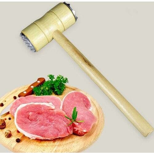 Wooden Double-sided Meat Hammer Meat Tender Hammers Steak Tools Pork Chop Hammer