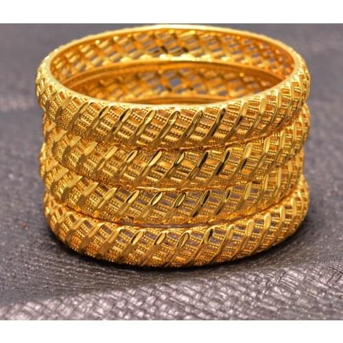 4Pcs Dubai Arab Gold Color Ethnic Bracelet&Bangles for Baby Child Islam Muslim Arab Middle Eastern Wedding Copper Jewelry Bangle