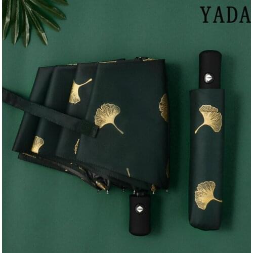 Ginkgo Biloba Automatico Ombrelli Antivento Pieghevole Pioggia Foglie Ombrelli Per Le Donne parasole UV Foglia Paraguas YD213