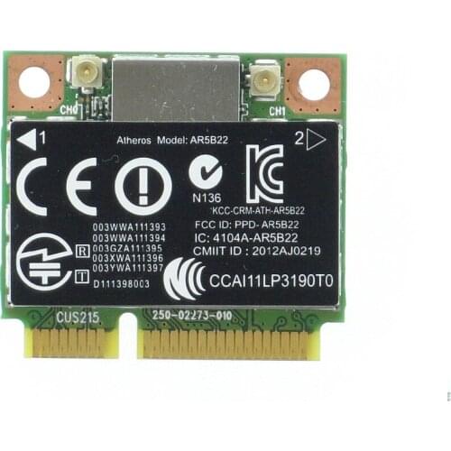 Wireless Adapter Card for Atheros AR5B22 AR9462 802.11a/b/g/n half Mini PCI-E 2.4G/5G Wifi Bluetooth 4.0 for HP SPS 676786-001