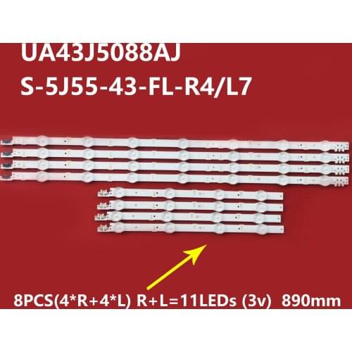 Kit 8 PCS LED Backlight strip for Sam sung UE43J5600 UE43J5550 UE43j5502 S_5j55_43_FL_L7 R4 LM41-00117X LM41-00117W BN96-36336A