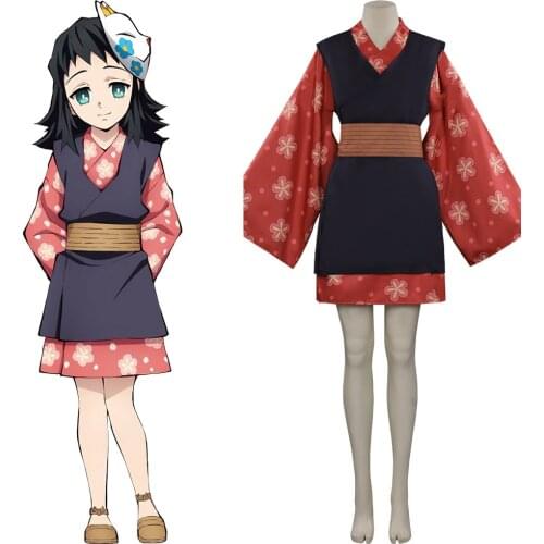 Demon Slayer Kimetsu no Yaiba Hinokami Kepputan-Makomo Cosplay Costume Outfits Halloween Carnival Suit