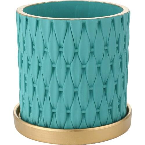 Beautiful and durable, Nordic cement light luxury imitation woven flowerpot creative personality rattan circular basin a