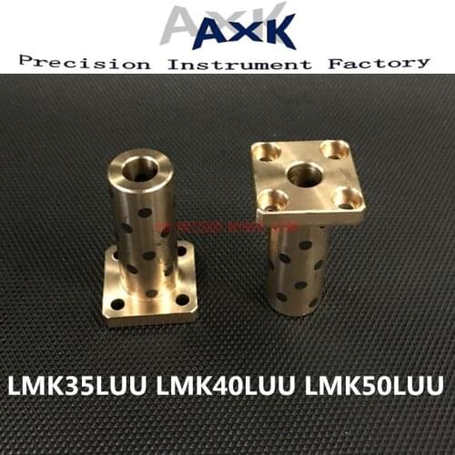 Linear Rail Lmk35luu Lmk40luu Lmk50luu Flange Bearing Linear Bush Cnc Parts Jdb Solid Embedded Graphite Self-lubricating Oil