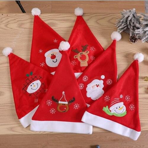 Cartoon Cute Children Adult Christmas Hat Red Santa Claus Hat Christmas Party Hat Comfortable Christmas Hat New Year Decor
