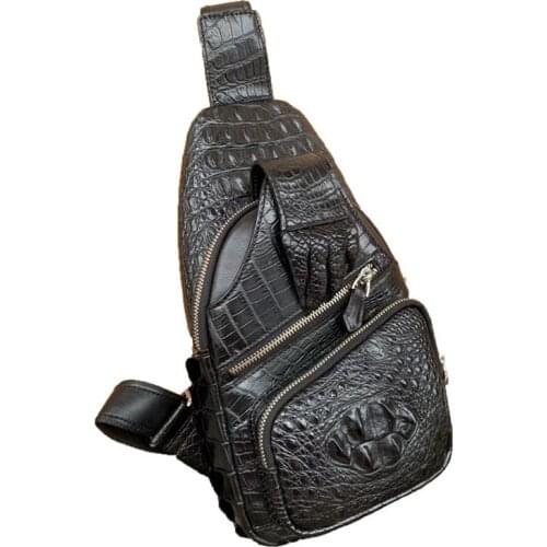 YL0033 Crocodile Quality Real Leather Luxury Shoulder Handbag Mens Famous Brands High Quality Fashionable Mens Bag