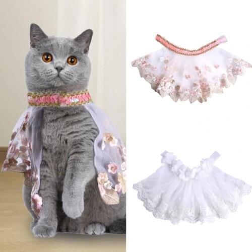 Soft Dog Cape Embroidery Design Photography Prop Apparel Fastener Tape Closure Pet Costume Bib for Puppy Small Animals Cat Decor