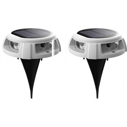 Set of 2 Solar Ground Lights RGB LED Disk Lights Solar Powered Waterproof In-Ground Lights for Garden Yard