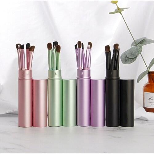 New 5pcs Professional Travel Portable Mini Eye Makeup Brushes Set Smudge Eyeshadow Eyeliner Eyebrow Brush Lip Make Up Brush