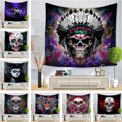 Shantou Printed Ouija Witchcraft Tapestry Wall Hanging Halloween Black Mandala Boho Hippie Tapestries Home Decor Beach towel Mat