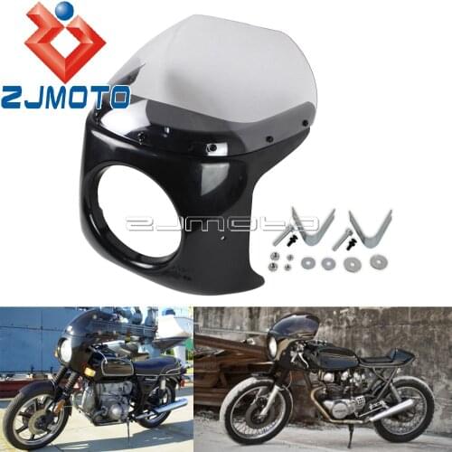 Motorcycle 7" Headlight Fairing Retro Cafe Racer For Yamaha XS XJ XV RD 125 250 350 400 550 650 7" Headlight Windshield