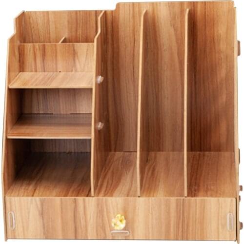 Office Finishing Racks Basket File Rack Multi-Layer Creative A4 Data Rack Wooden Desktop File Storage Rack