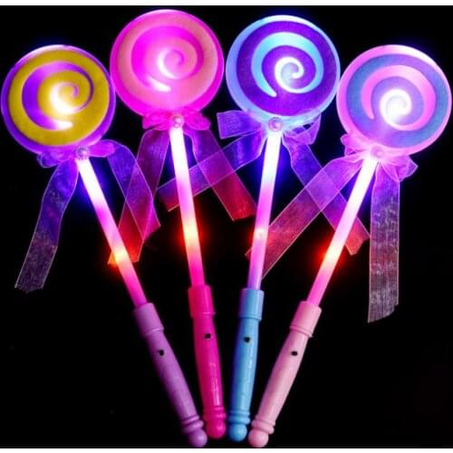 Wholesale Children Glow Stick Colorful Flash Magic Stick Lollipop Led Flash Stick Wand Novelty Toy Led Vocal Concert SN736
