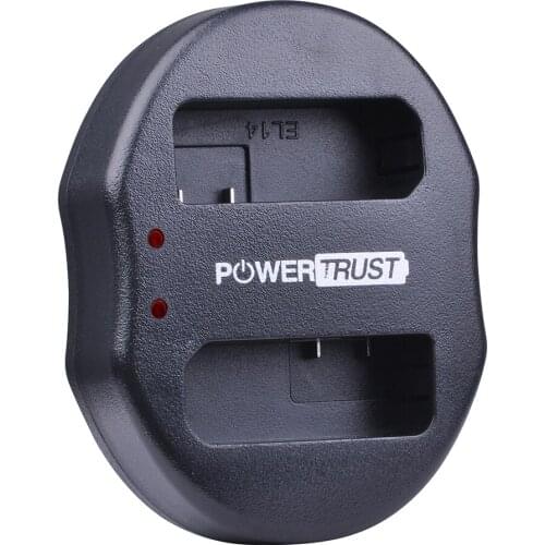 PowerTrust 1 Pack EN-EL14 EN-EL14a ENEL14 USB Dual Charger for Nikon P7800,P7100,D3400,D5500,D5300,D5200,D3200,D3300,D5100