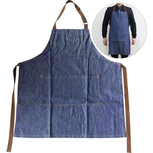 Craftsman work apron kitchen apron female barbecue restaurant shop nail studio uniform DIY leather work protective clothing