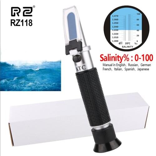 RZ Refractometer Salinity Salt Water Meter Auto Refratometro Tester Professional 0-10% Brix Aquarium Handheld Refractometer
