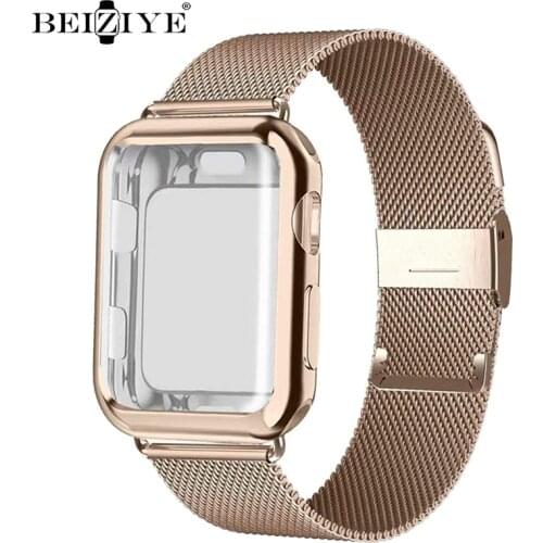 Milanese Watch Band +Case For Apple Watch Series 6 SE 5 4 40mm 44mm 38mm 42mm Stainless Steel Strap Wrist Bracelet for iwatch