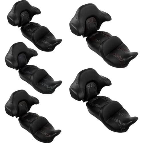 Motorcycle Driver Passenger Seat & Wrap Around Backrest For Harley Touring Glide 14-20