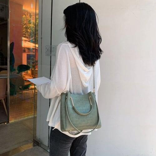 Ansloth Crocodile Pattern Bucket Bag Women Bag Fashion Handle Bag Ladies Mini Shoulder Bag Female Alligator Crossbody Bag HPS830