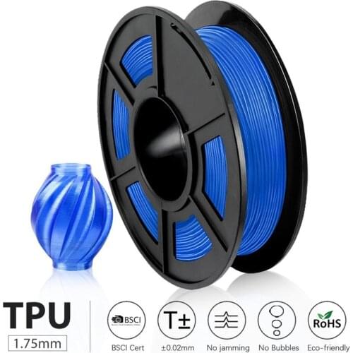 TPU Flexible Tolerance +-0.02MM 0.5kg Flexible Filament with full color 1.75mm for DIY gift or model printing Wth fast delivery