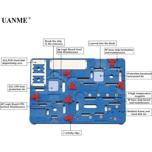 UANME Multifunction Mobile Phone Repair Board PCB Holder For iPhone X Logic Board Chip Fixture