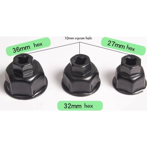 27mm 32mm 36mm Universal Oil Change Filter Cap Wrench Cup Socket Tool Cup Type Oil Filter Cap Wrench Socket Removal Tool