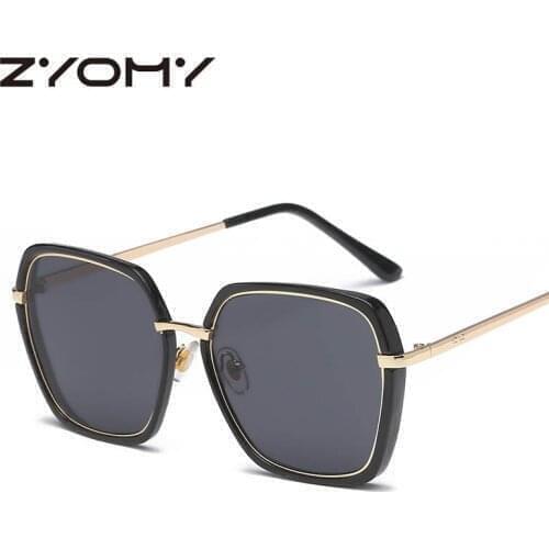 Q Vintage Big Frame Oculos de sol Gafas Brand Designer UV400 Glasses Retro Eyewear Oversized Driving Goggles Women Sunglasses