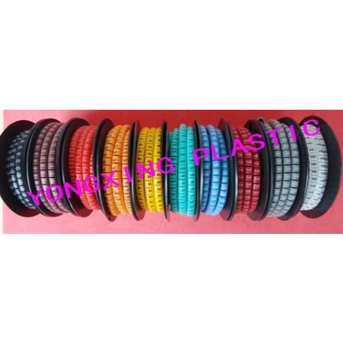 10 roll(10000pcs)/lot EC-1 2.5mm square mark cable 10 different number and color