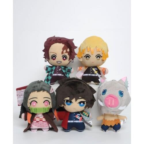 15cm Japan Anime Demon Slayer Tomioka Giyu Kamado Tanjirou Kamado Nezuko Agatsuma Zenitsu Plush Toys Doll 5pcs/set