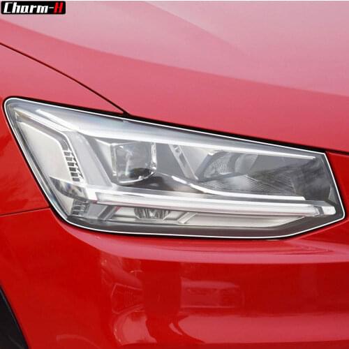 2X Car Headlight Self Healing Protective Film Vinyl Protection Transparent TPU Decal Sticker for Audi Q2 SQ2 Accessories
