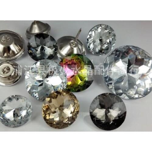 5size 200pcs 3colors bauhinia crystal button ,sofa, soft bag glass buckles Crystal Buttons Headboard Buttons Sofa Bed Wall