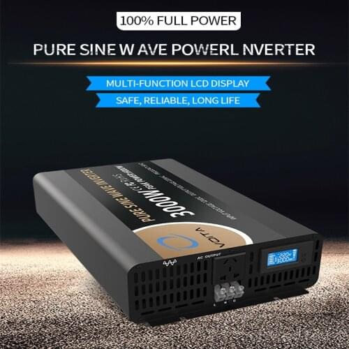 Digital Car Inverter 3000W 12V To 220V Voltage Transformer Pure Sine Wave Inverter with LCD Display
